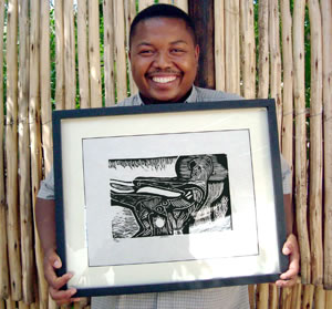 Christie Horn with framed print